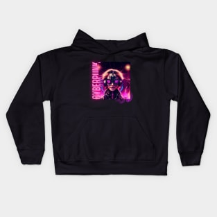 Cyberpunk girl Kids Hoodie